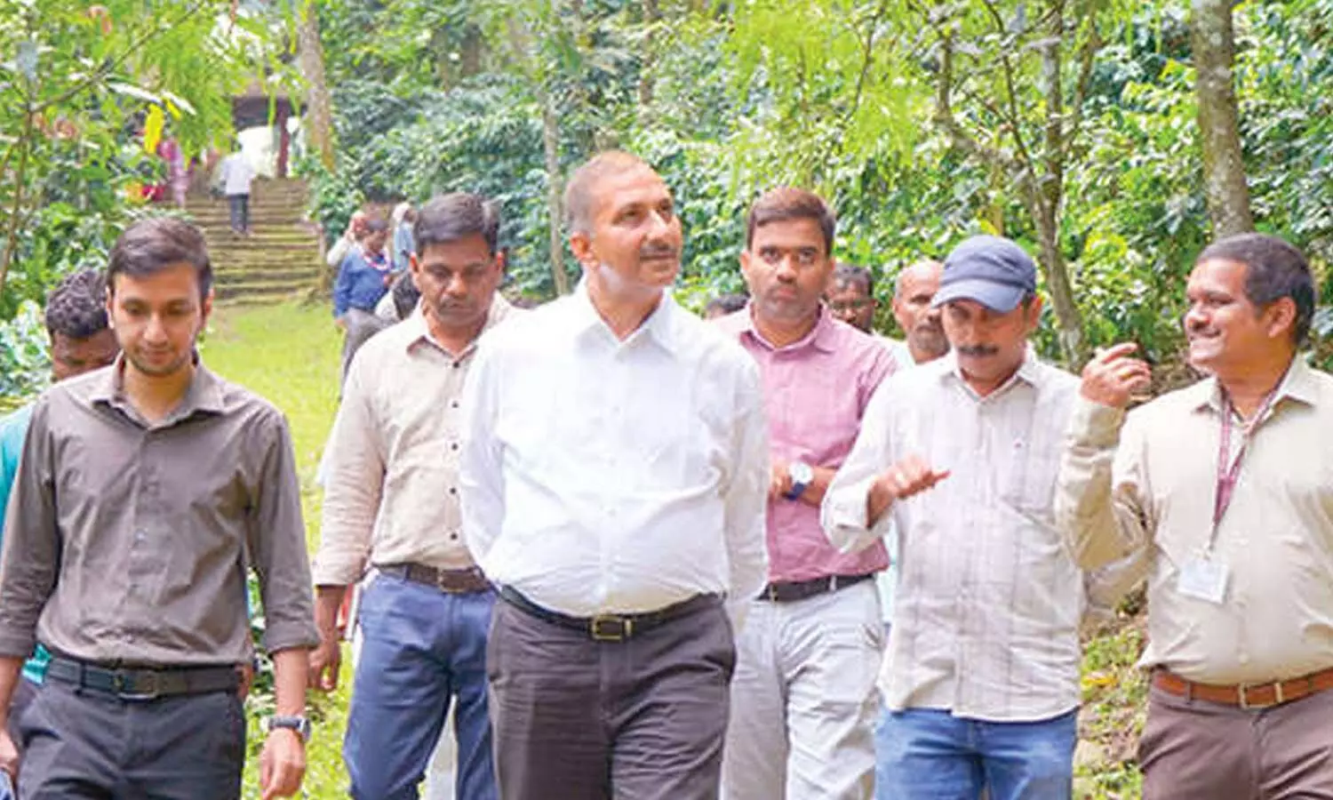 Principal Secretary, Food Processing Industries & Commerce Chiranjeevi Choudhary during a visit to a coffee plantation at Paderu in ASR district on Friday Principal Secretary, Food Processing Industries & Commerce Chiranjeevi Choudhary during a visit to a coffee plantation at Paderu in ASR district on Friday
