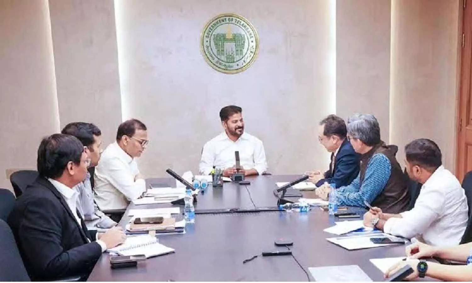 Revanth pitches Hyd to Hyundai as ideal site for car making plant Revanth pitches Hyd to Hyundai as ideal site for car making plant